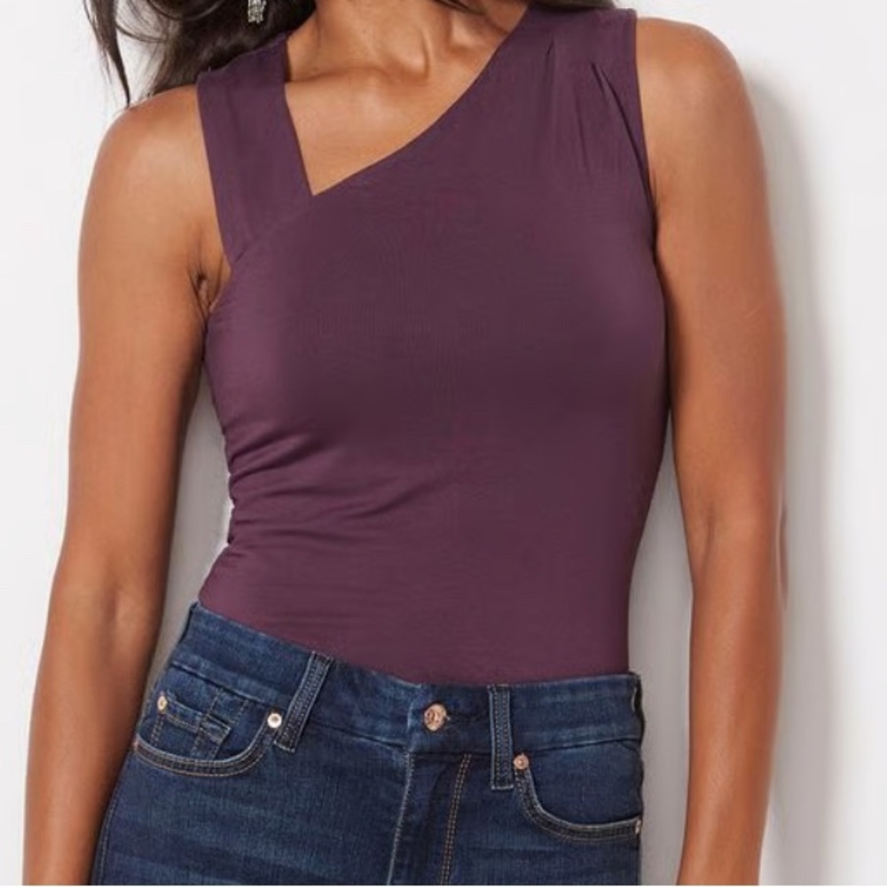 Evereve Purple Draped Sleeveless Tank Top